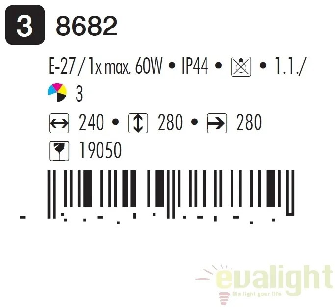 Aplica de perete exterior IP44, verde Oslo 8682 RX
