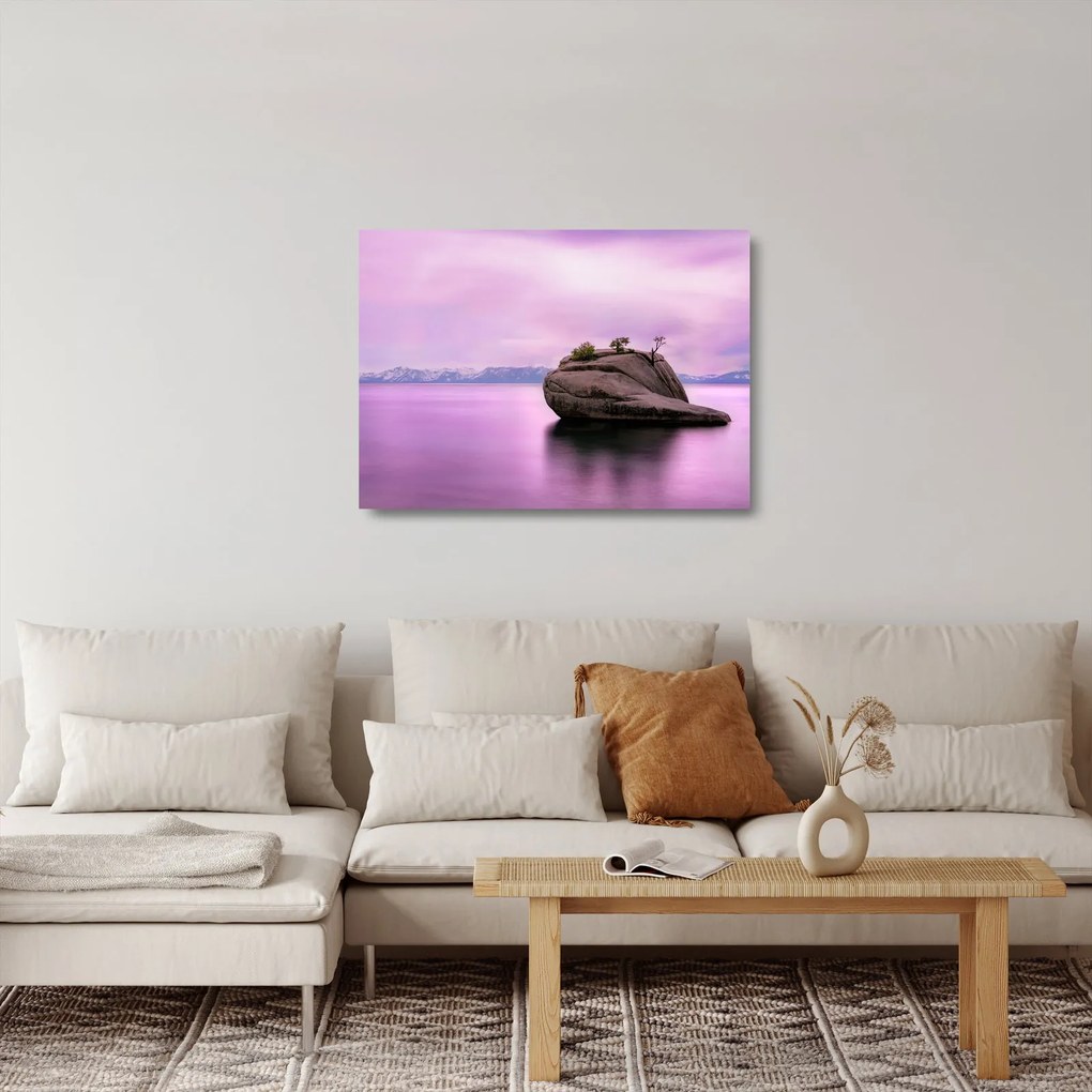 Tablou pe sticlă cu piata în mare (70x50 cm)