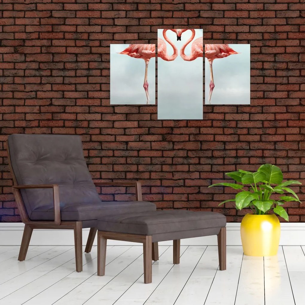 Tablou cu doi flamingo (90x60 cm)