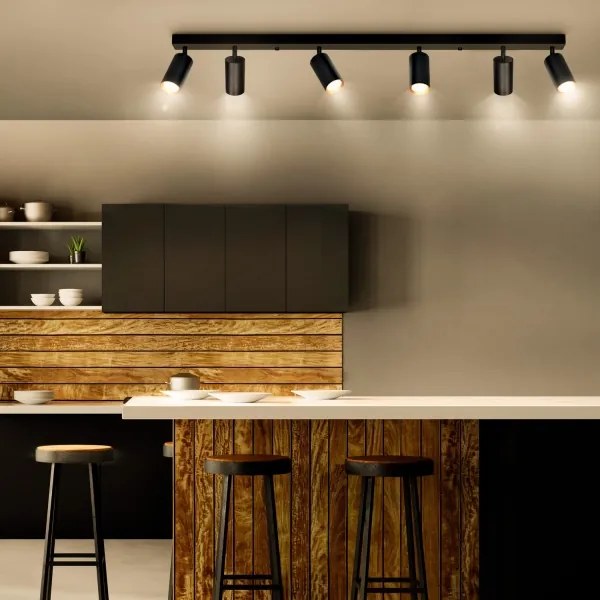 Brilagi - Plafonieră spot LED reglabilă SELE 6xGU10/6,5W/230V negru/auriu