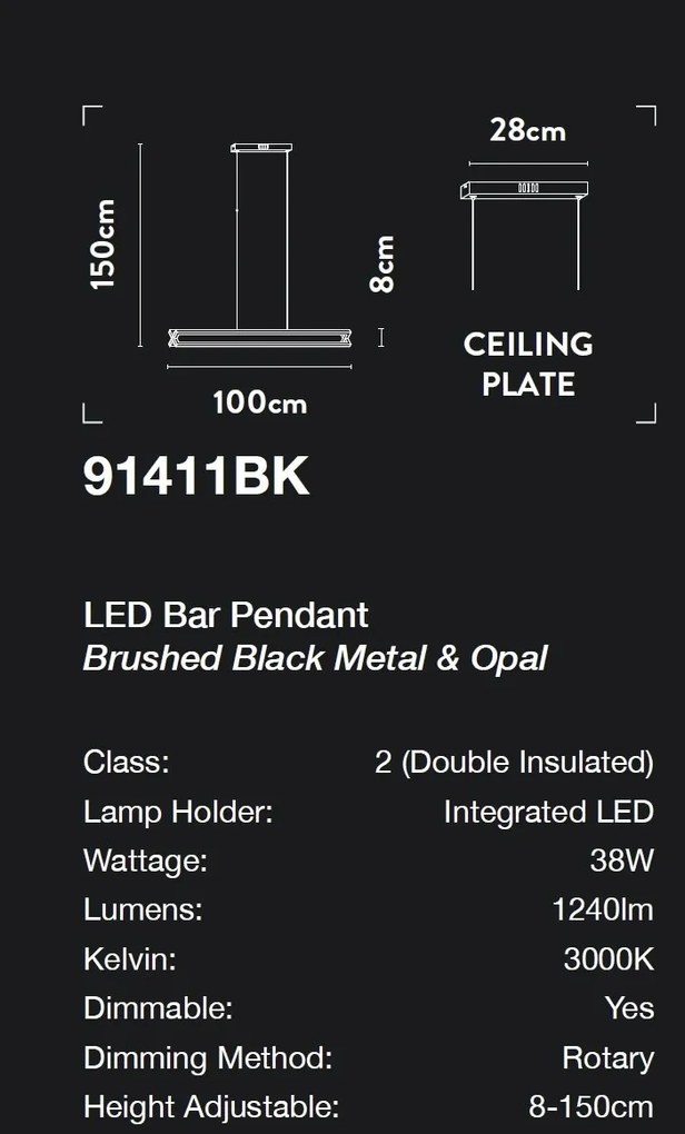 Lustra LED suspendata design modern Belle negru