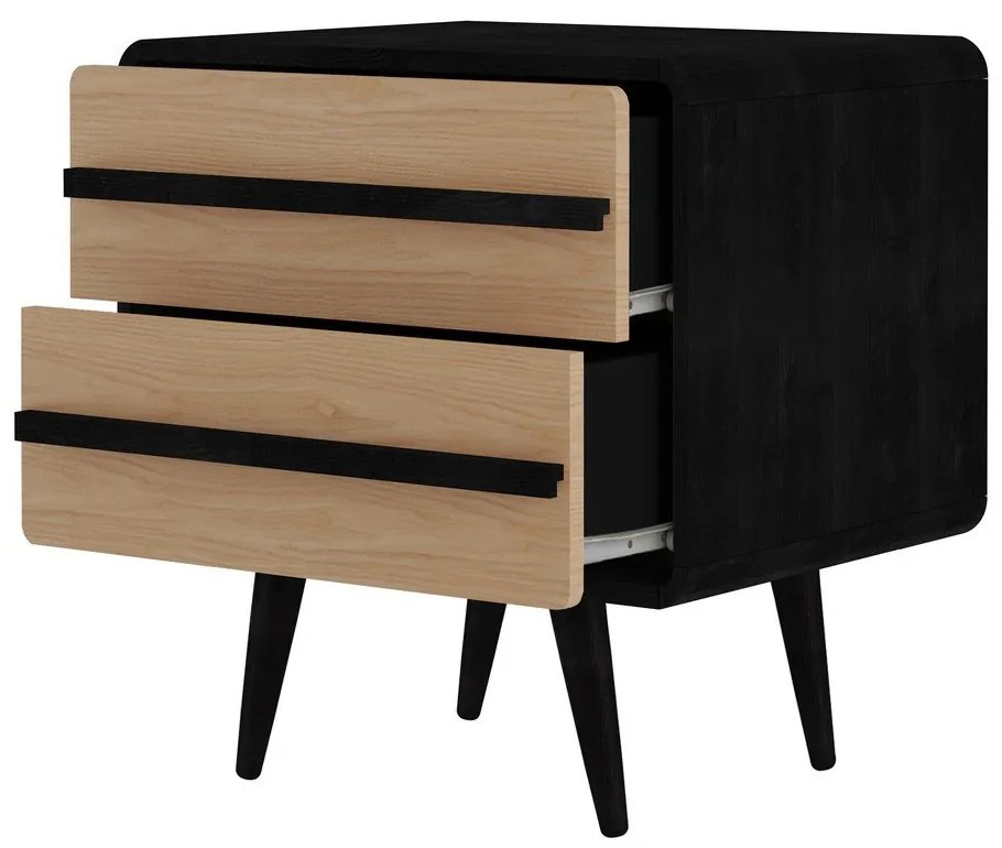 Noptieră neagră/în culoare naturală Chantal – Støraa