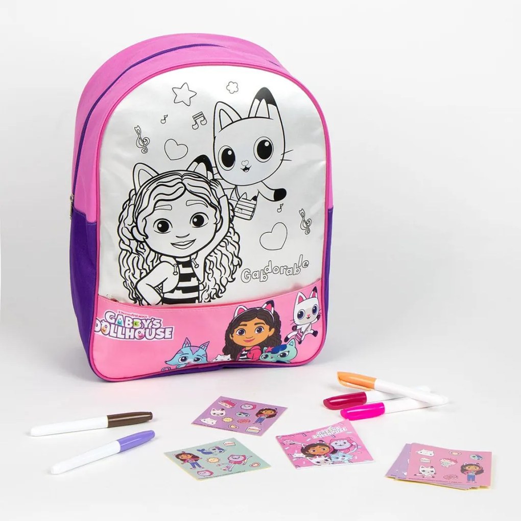 Gabby&#039;s Dollhouse Gabdorable Rucsac colorabil, geantă 38 cm