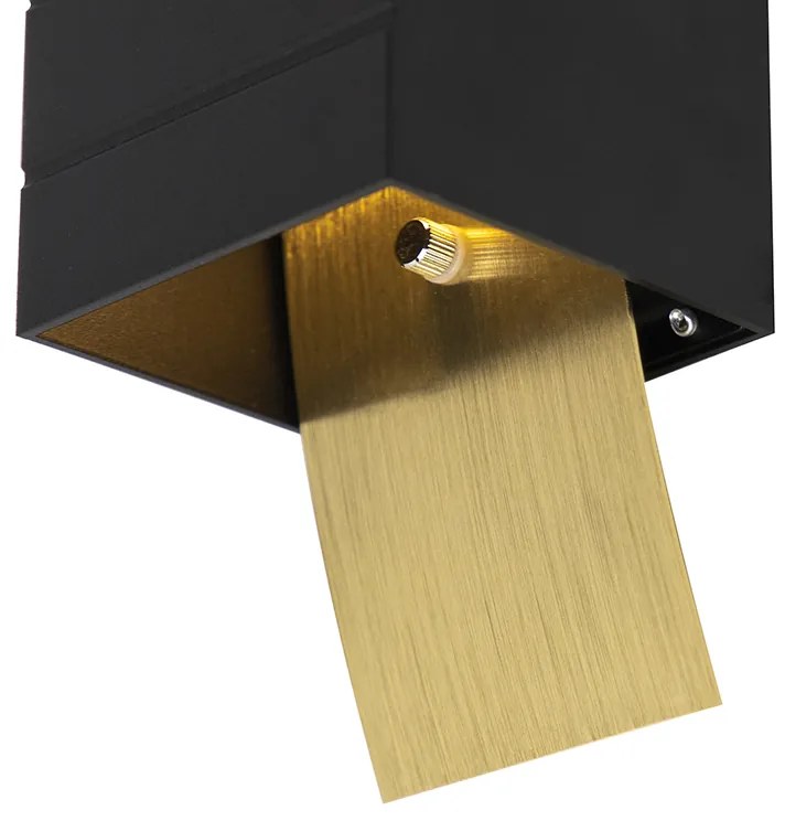 Aplica de perete de design neagră cu auriu - Amy