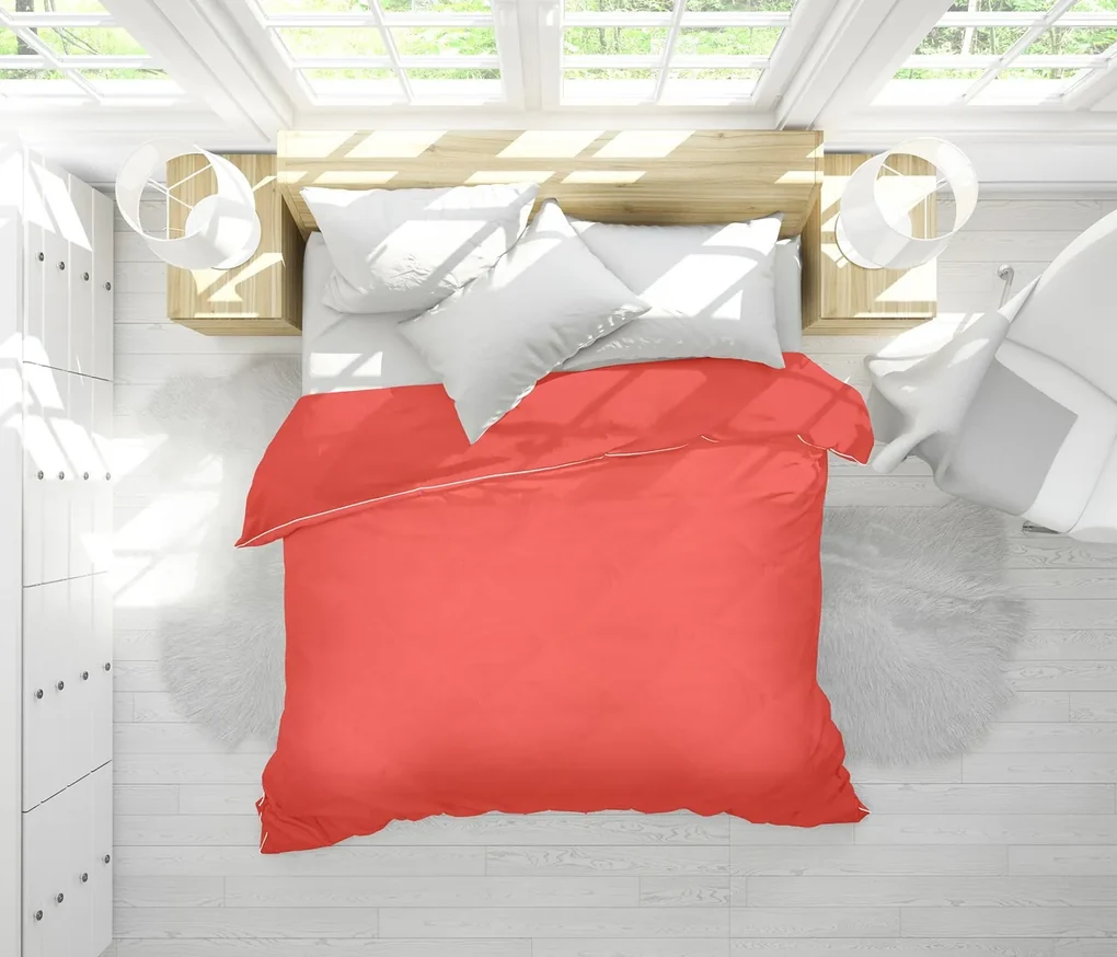 Pilota de iarna coral, microfibra matlasata, 200x220 cm, 350g/mp
