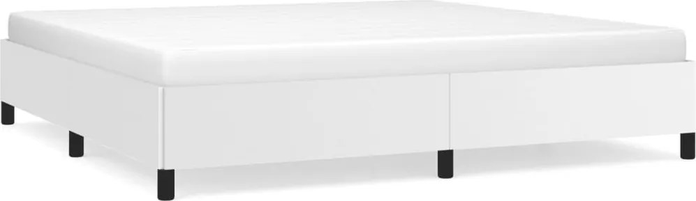 vidaXL Cadru de pat, alb, 200x200 cm, piele ecologică