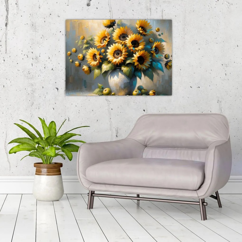 Tablou – Vază cu floarea-soarelui (70x50 cm)