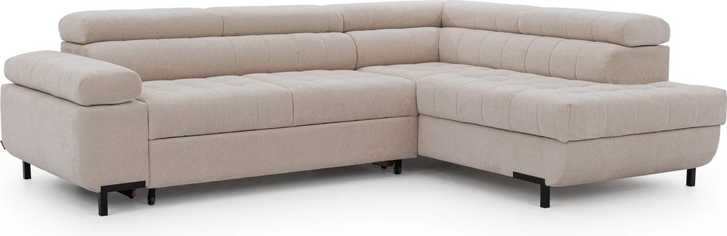 Colțar extensibil Tyrion L cu șezlong dreapta - chenille bej Vibe 08
