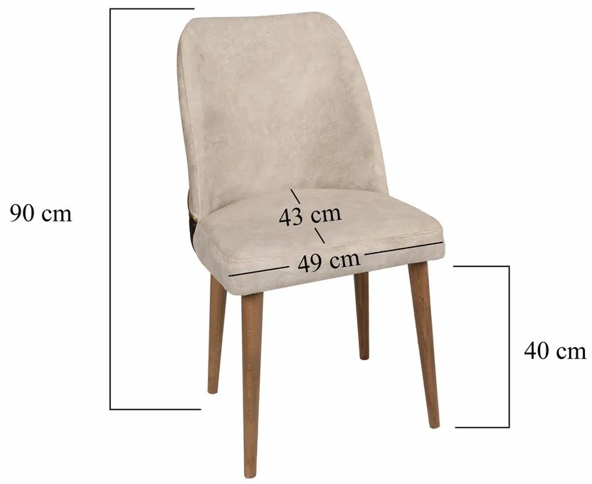 Set de scaune de sufragerie Nova Cream and Walnut,2 buc., 2 buc.