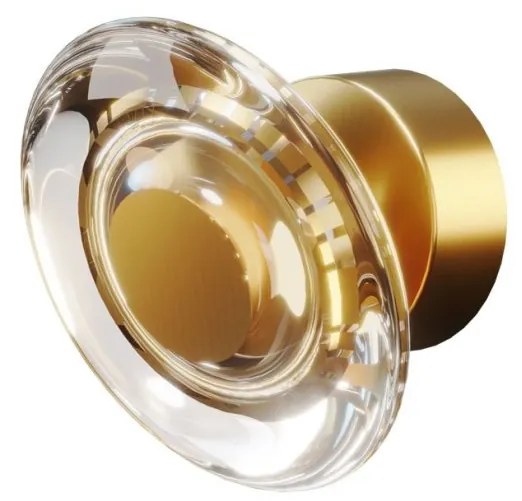 Aplica de perete LED metal auriu, sticla Lunaris
