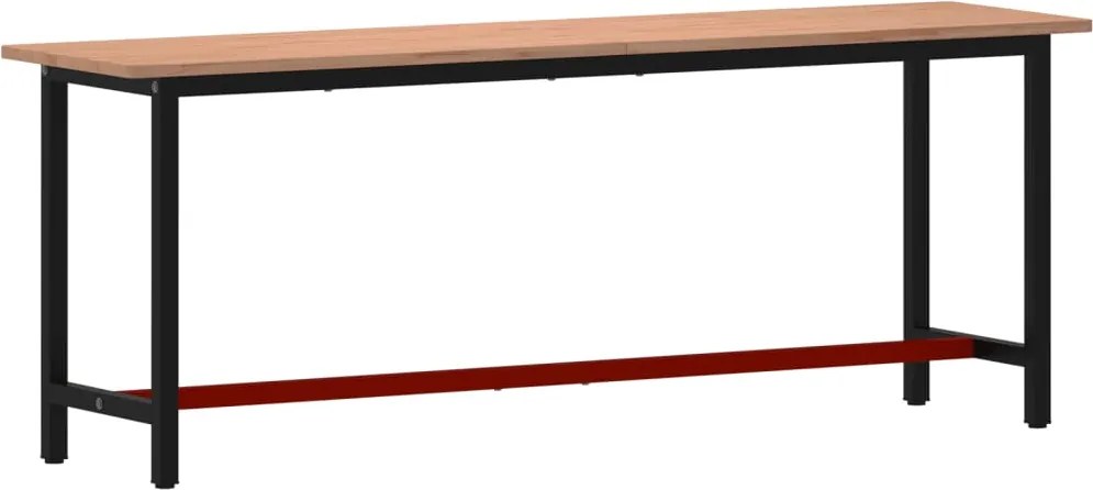vidaXL Banc de lucru 220x55x81,5 cm, lemn masiv de fag și metal