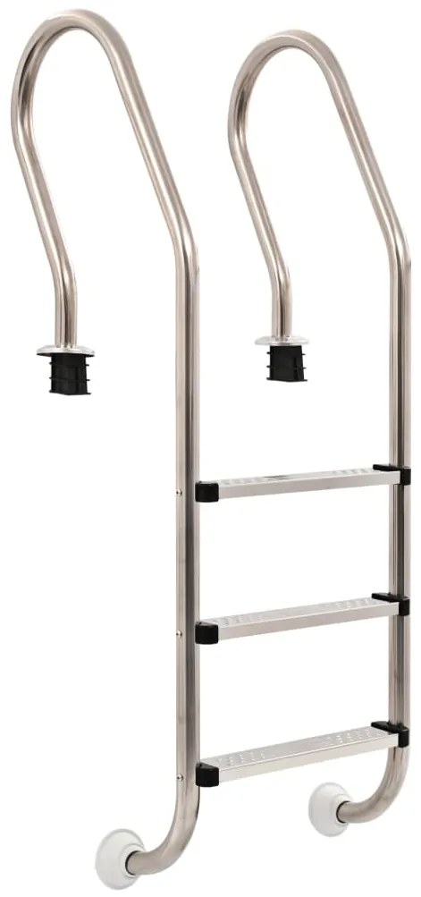 vidaXL Scară pentru piscină cu 3 trepte, 120 cm, oțel inoxidabil 304
