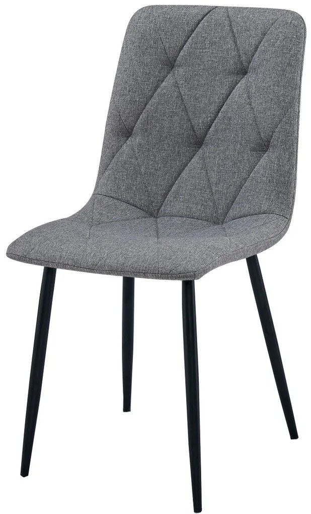 Scaun dining LIBRA gri cu picioare negre