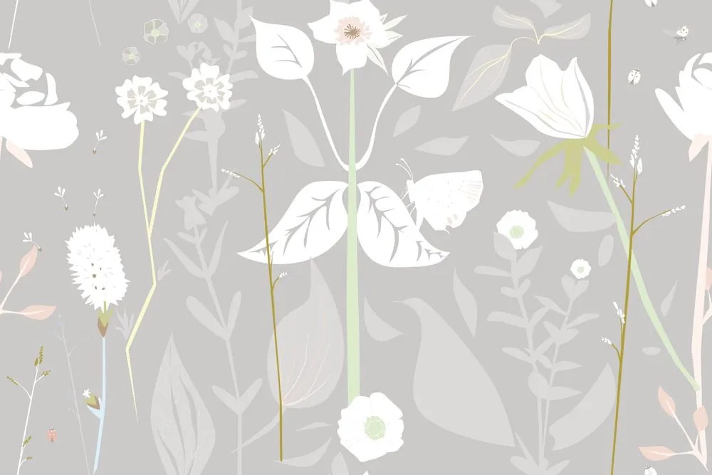 Tapet luncă delicată florală