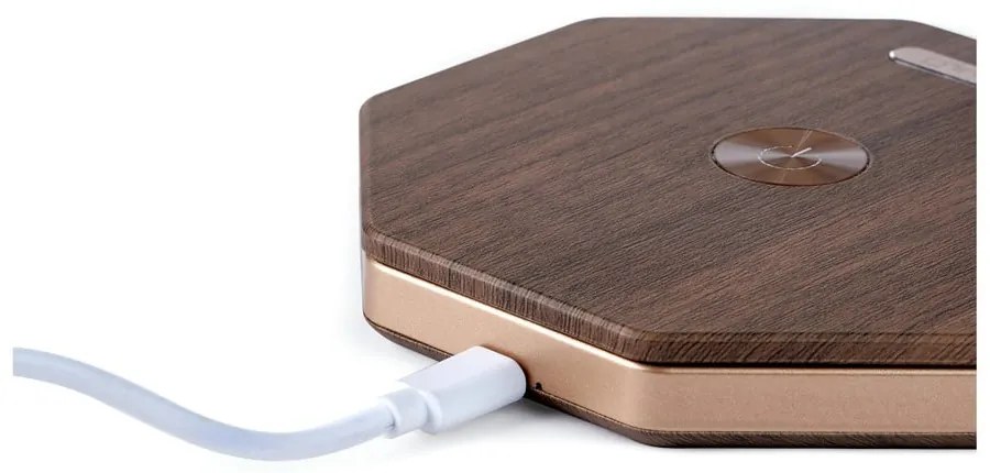 Decorațiune luminoasă maro cu USB ø 12 cm Twist Hexagon – Gingko