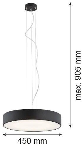 Candelabru DARLING Argon 3352, LED, 35 W, 230 V, Ø 45 cm, negru