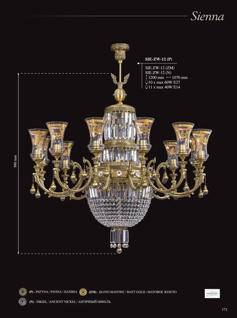 Candelabru regal, elegant design LUX Sienna