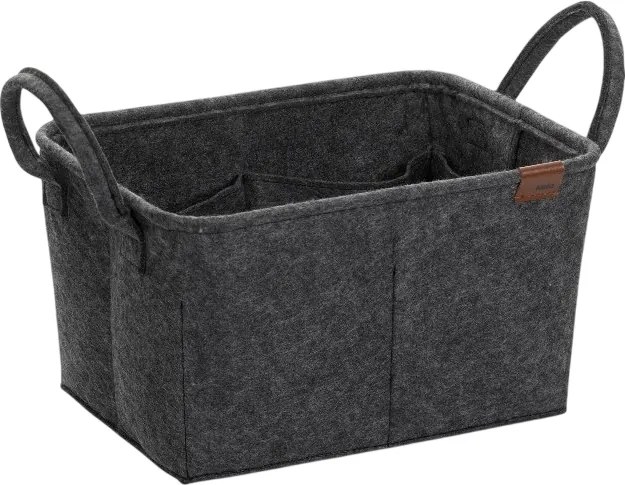 Coș de depozitare cu mânere Kela Fay, 35 x 25 cm, gri închis