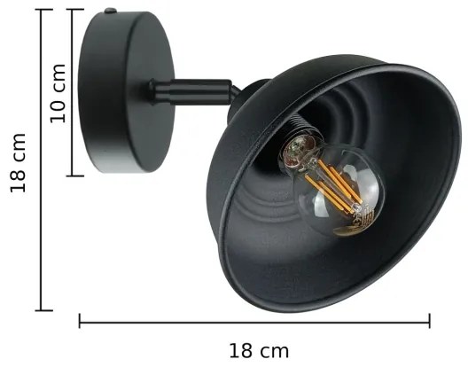 Spot de perete FAUN 1xE27/60W/230V negru