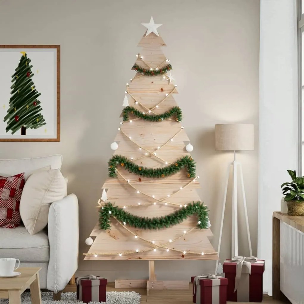 Brad de Craciun din lemn decorativ, 180 cm, lemn de pin masiv