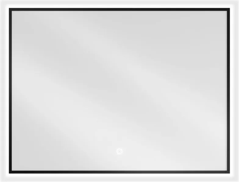 Mexen Erma oglindă de baie iluminată 80 x 60 cm, LED 6000K, anti-abur, ramă neagră - 9814-080-060-611-70