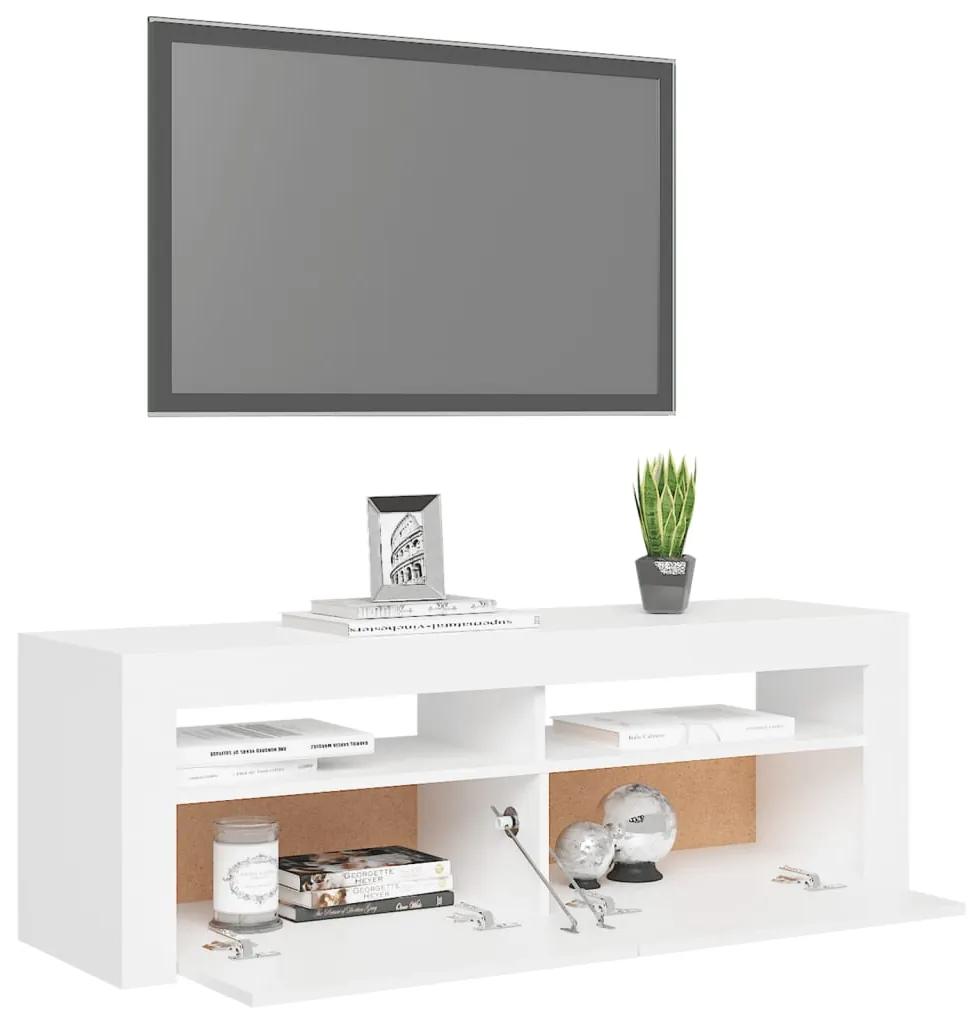 Comoda TV cu lumini LED, alb, 120x35x40 cm 1, Alb