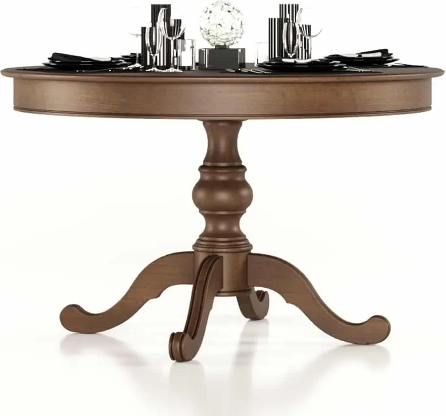 Masă lemn masiv Dining Seraphia Rotundă Pliabilă 130 x 79 cm