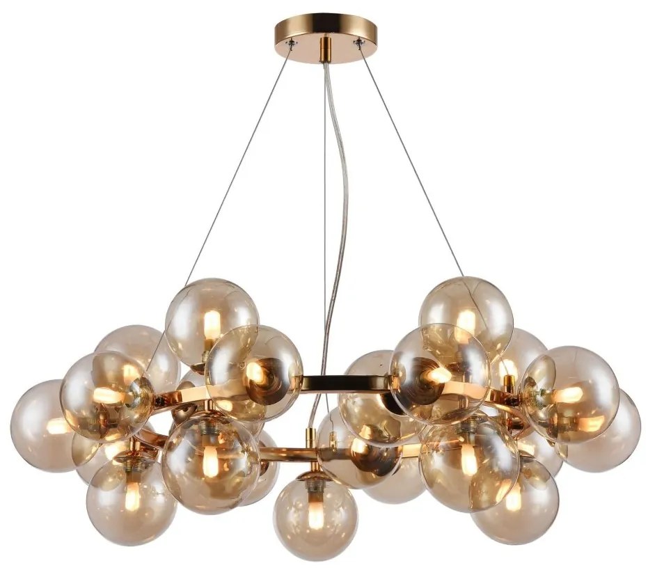 Lustra deosebita cu 25 de surse de lumina Dallas, auriu/ chihlimbar MYMOD548PL-25G