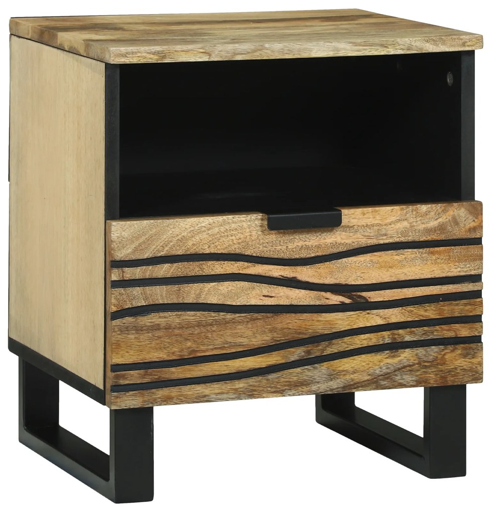 vidaXL Noptieră - 40 x 33 x 46 cm, Lemn de Mango Solid