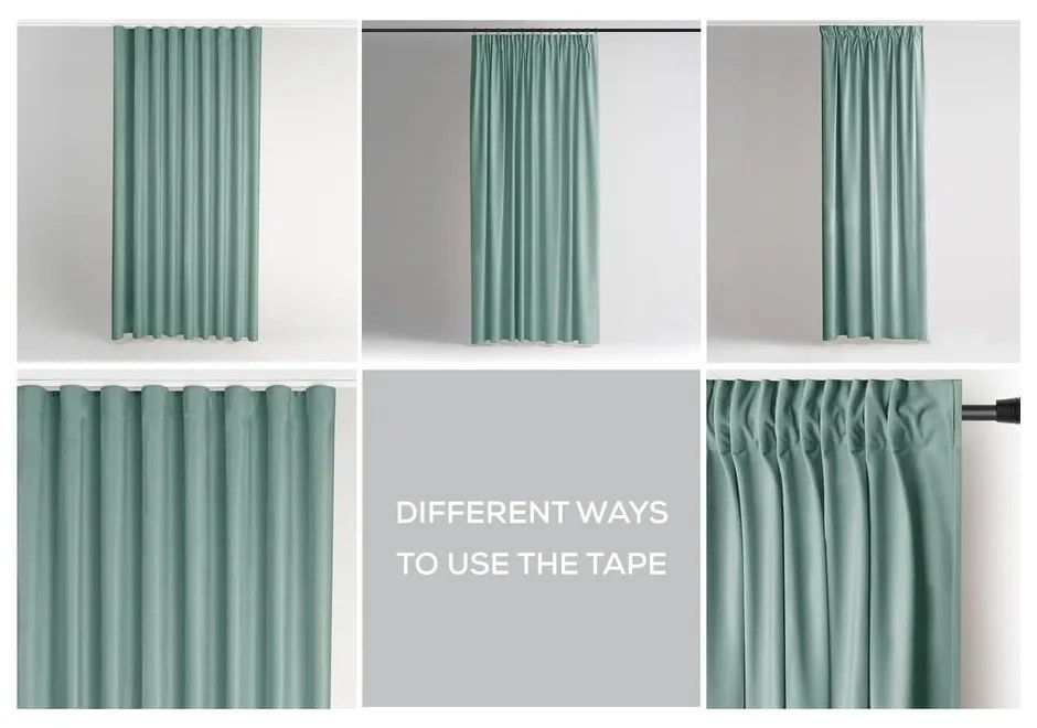 Draperie verde-deschis dimout (semi-opacă) din catifea 140x245 cm Pleat – Restilo