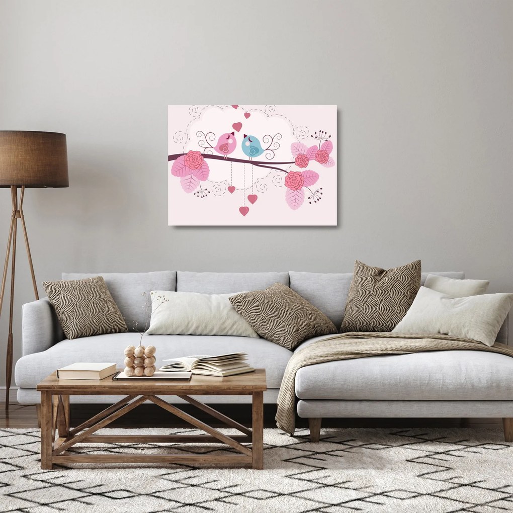 Tablou pe sticlă - Timpul de iubire (70x50 cm)
