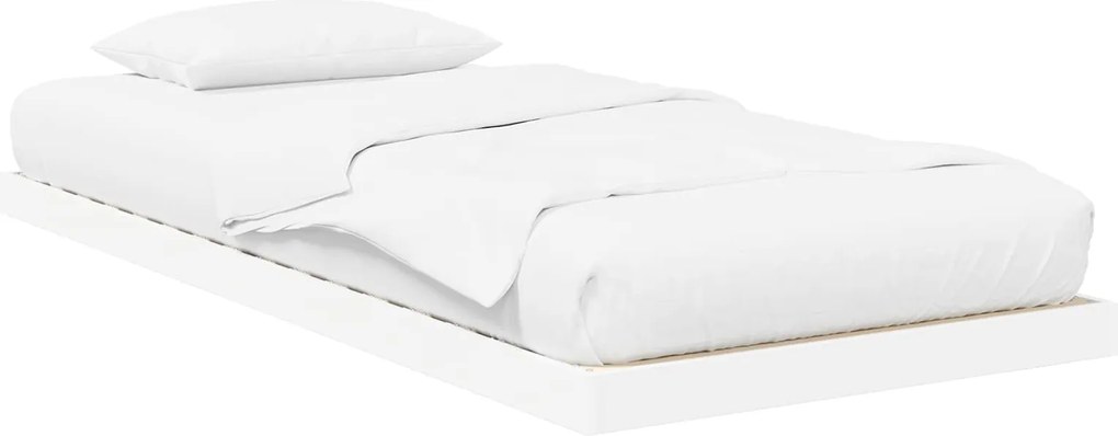 vidaXL Cadru de pat de podea Alb 80 x 200 cm Lemn compozit