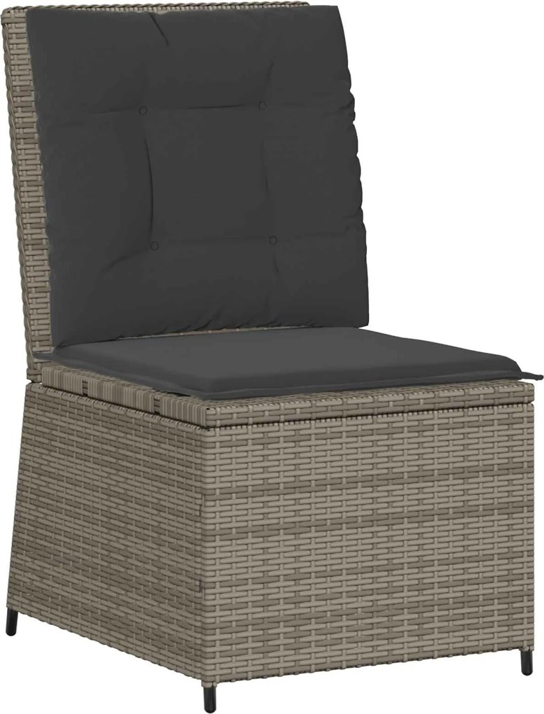 vidaXL Canapea de grădină cu pernă Gri poliratan