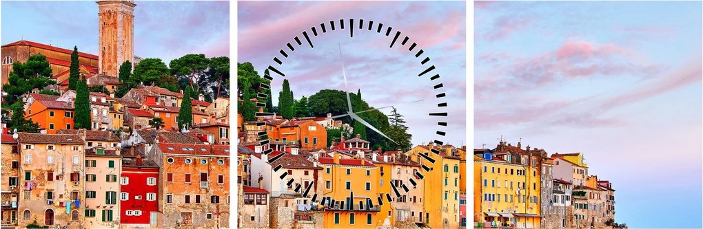Tablou - Rovinj, Croația (cu ceas) (90x30 cm)