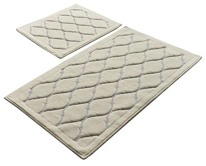 Set 2 covorașe de baie 100% bumbac Dante Ecru