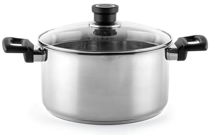 Cratiță Luigi Ferrero Sophia FR-3405, 24x13 cm, 5.4 l, Oțel 18/10, Capac din sticlă, Inducție, Inox