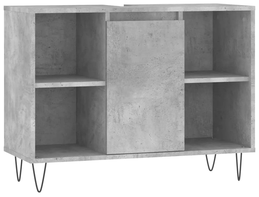 831632 vidaXL Dulap pentru baie, gri beton, 80x33x60 cm, lemn compozit