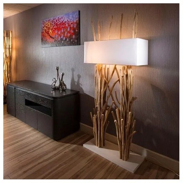 Lampadar design rustic din lemn de pluta RE FL