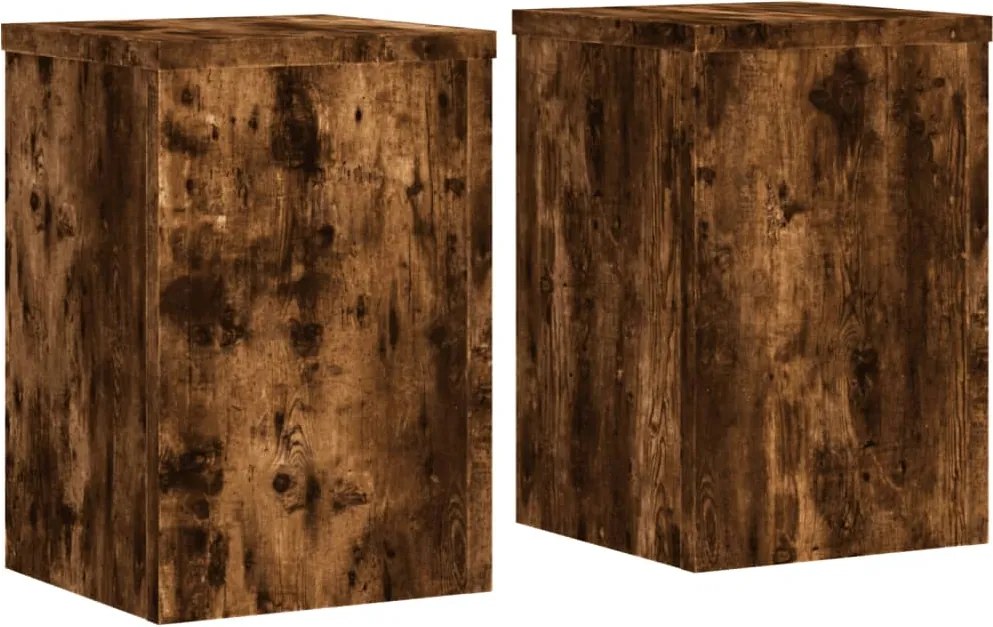 vidaXL Suporturi de plante 2 buc. stejar fumuriu 20x20x30 cm lemn
