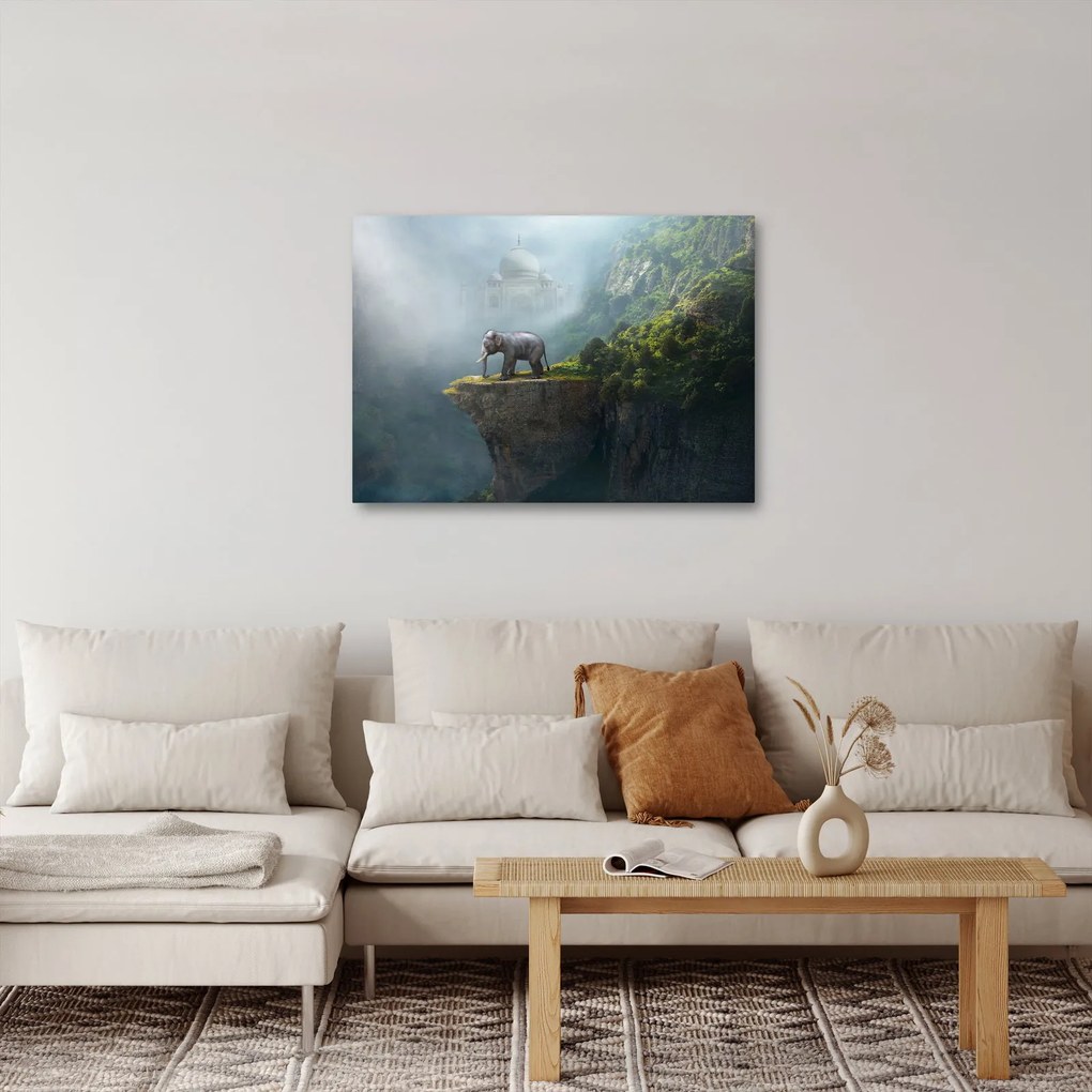 Tablou - Elefant în vârful Taj Mahalului (70x50 cm)