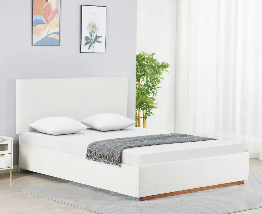 Pat cu somieră si spaţiu de depozitare 160x200, alb, NUVOLA