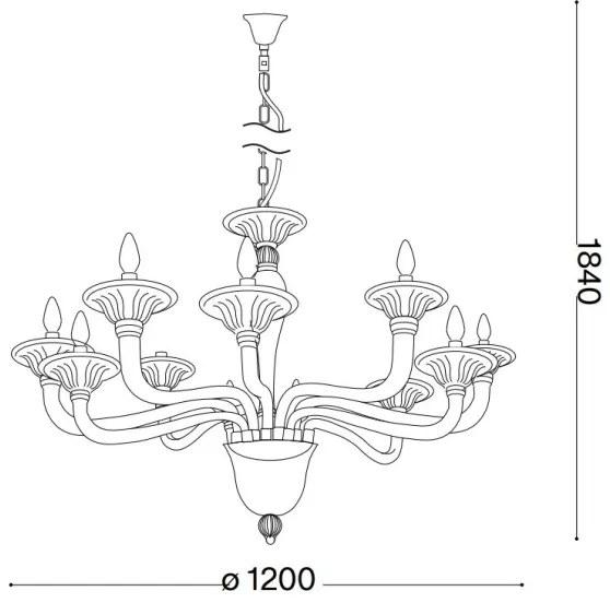 Lustră pe cablu Ideal Lux BRIGITTA 12×E14/40W/230V