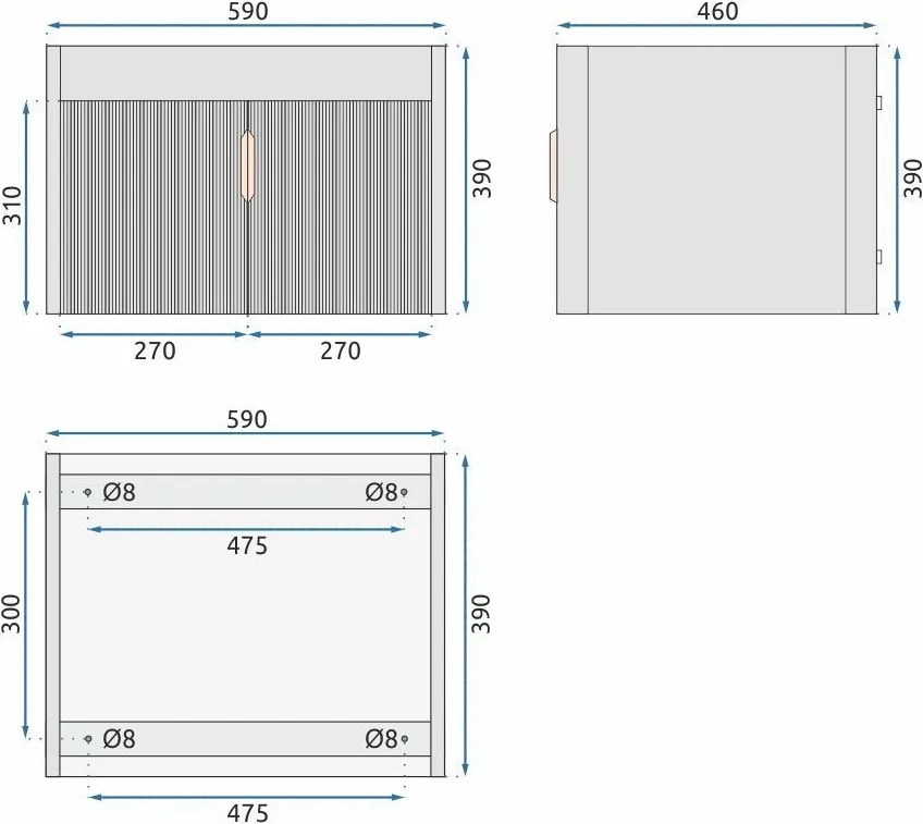 Set mobilier de baie cu lavoar Astor 60cm Grey
