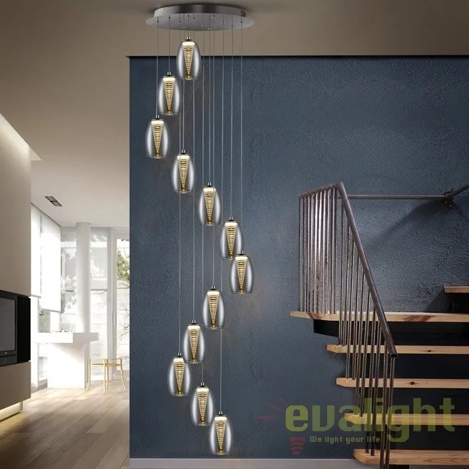 Lustra LED casa scarii design modern cu 12 pendule Nebula SV-584541