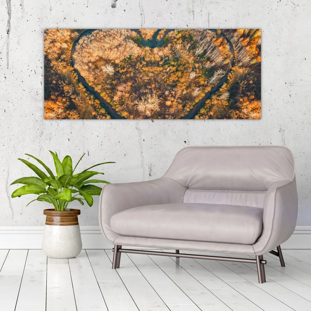 Tablou - Râu în formă de inimă (120x50 cm)