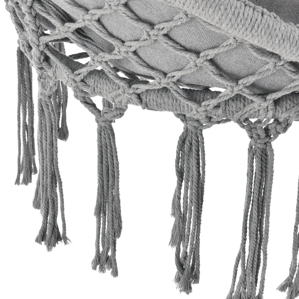 Scaun balansoar Cadras de culoare gri deschis cu perne şi reazeme