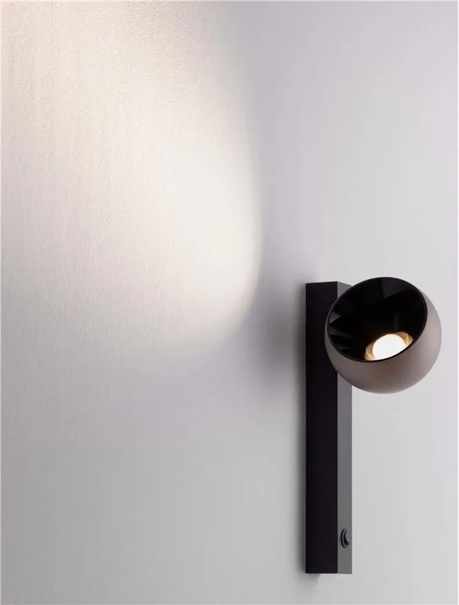 Aplica LED moderna stil minimalist LUSA negru/cafeniu