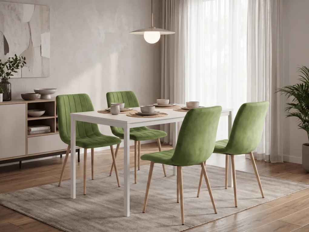 Scaun de catifea verde deschis LAVA