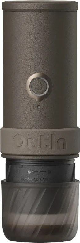 Espressor portabil Outin Mino SG, 22 bari, 9000 mAh, 70 ml, Extractie la 93,3°C, Cafea macinata si capsule Nespresso, USB-C, Gri