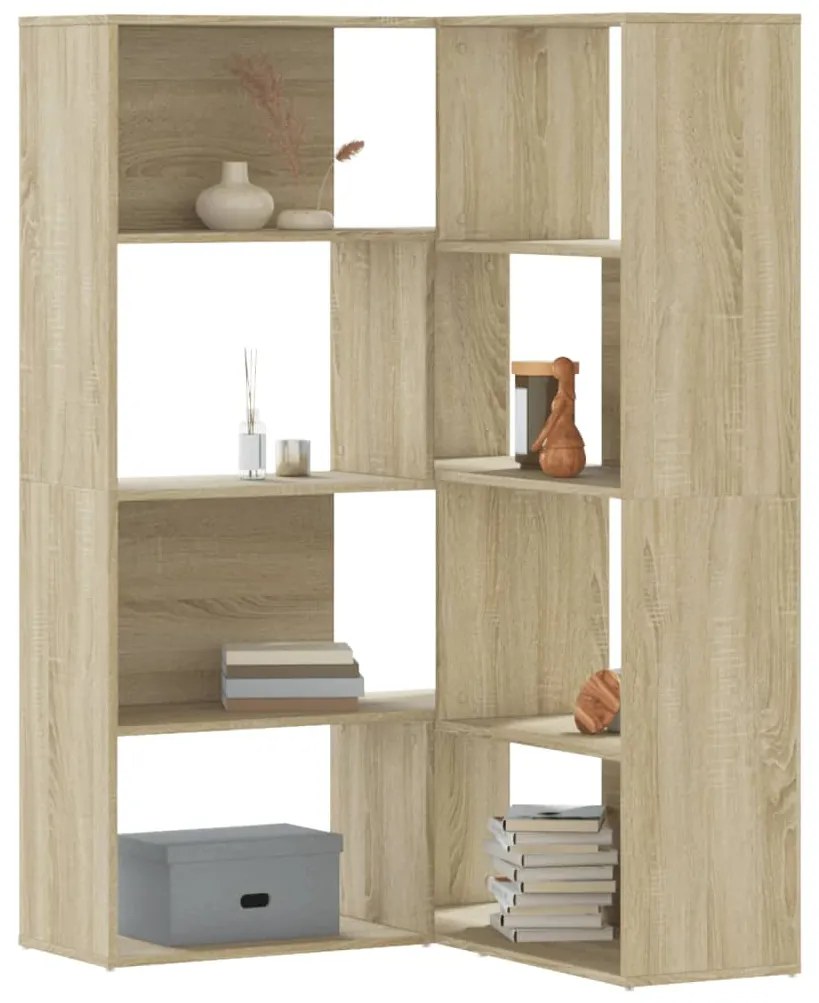 vidaXL Bibliotecă de colț cu 4 niveluri stejar sonoma 85x85x140cm lemn
